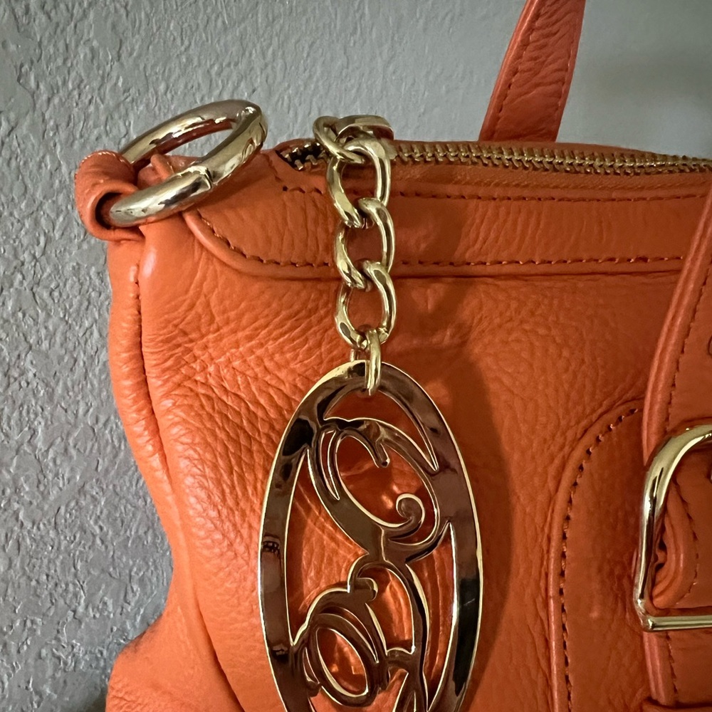 Onna Ehrlich Orange Leather Satchel with Gold Hardware Flawless Like brand new - Picture 2 of 9